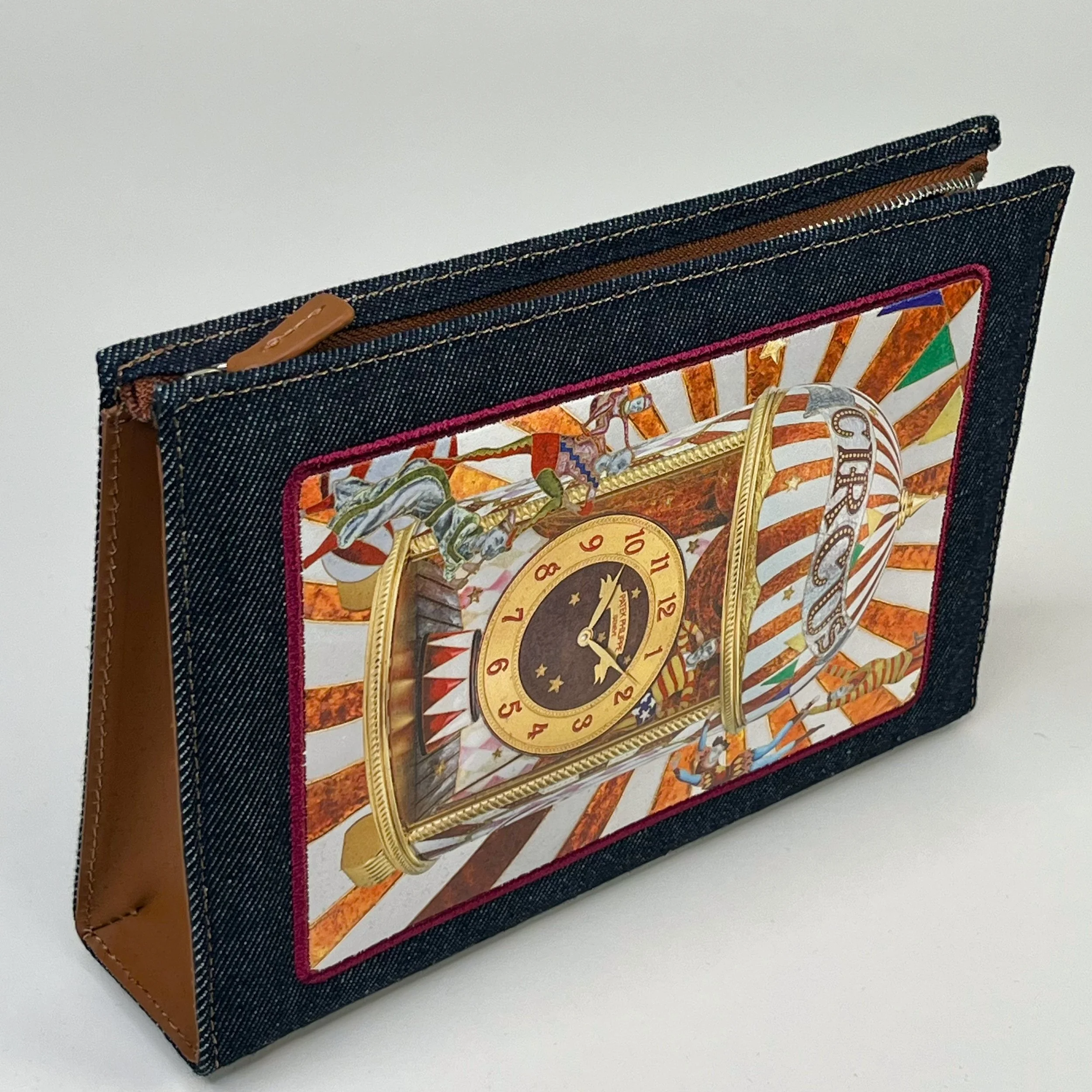 Patek Philippe Circus Denim Zip Pouch Clutch